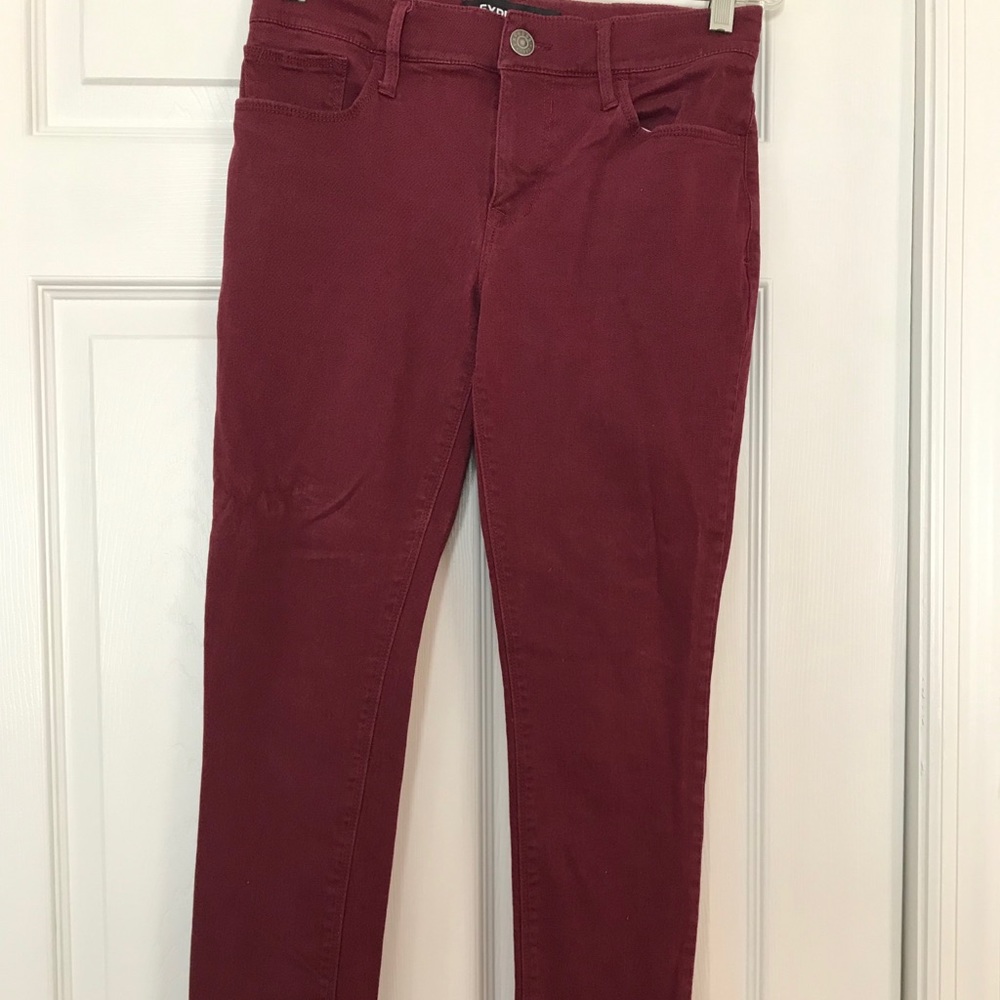 Express leggings - mid rise cranberry color